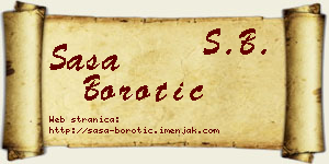 Saša Borotić vizit kartica